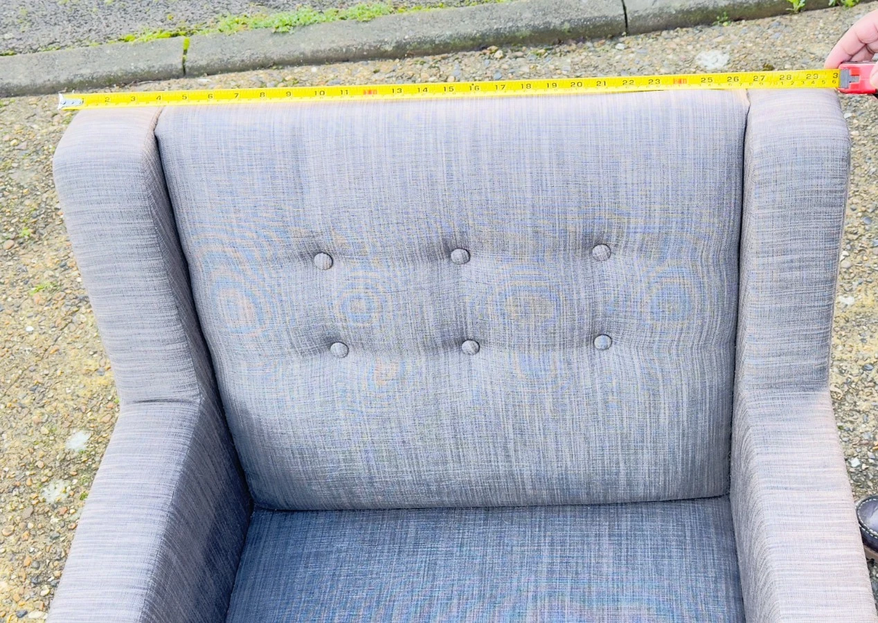 Contemporary wingback armchair | Compact Comfortable Living Chair | wooden legs - Image 2