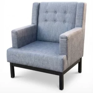 Contemporary wingback armchair | Compact Comfortable Living Chair | wooden legs