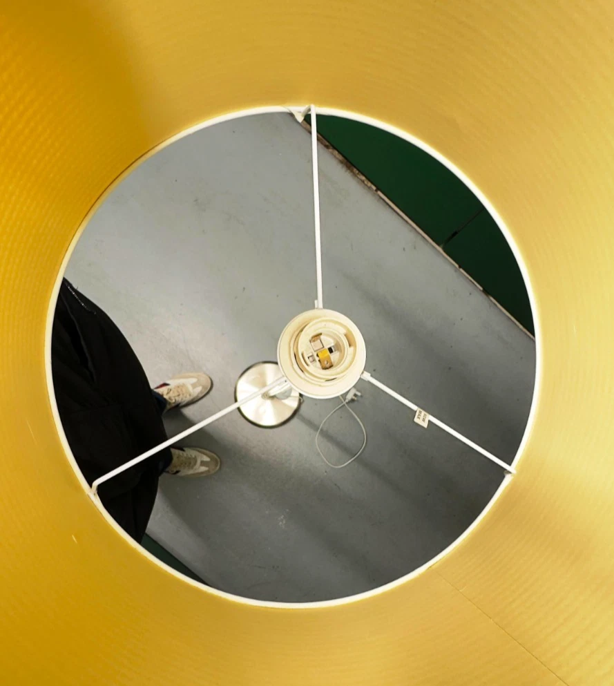 Chrome Floor Lamp Metal Stem Living Room Reading Light Large Velvet Lampshade - Image 4